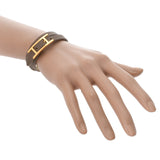 HERMES エルメス ビーアピ ドゥブルトゥール ベージュ/イエロー ゴールド金具 ユニセックス スイフト エプソン ブレスレット Aランク 中古 銀蔵