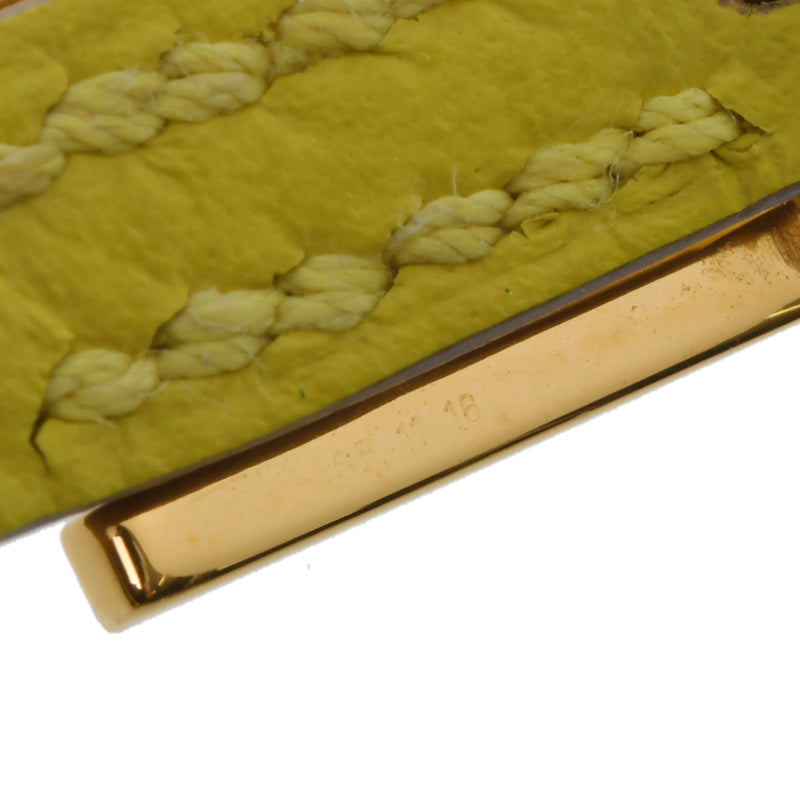 HERMES エルメス ビーアピ ドゥブルトゥール ベージュ/イエロー ゴールド金具 ユニセックス スイフト エプソン ブレスレット Aランク 中古 銀蔵