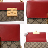GUCCI グッチ GGスプリーム パドロック ショルダーバッグ ベージュ/レッド 409487 レディース GGスプリームキャンバス GGスプリーム/レザー ショルダーバッグ ABランク 中古 銀蔵