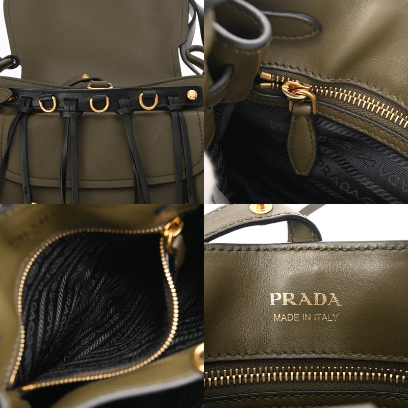 PRADA プラダ コルセール ショルダーバッグ カーキ/ブラック 1BD050