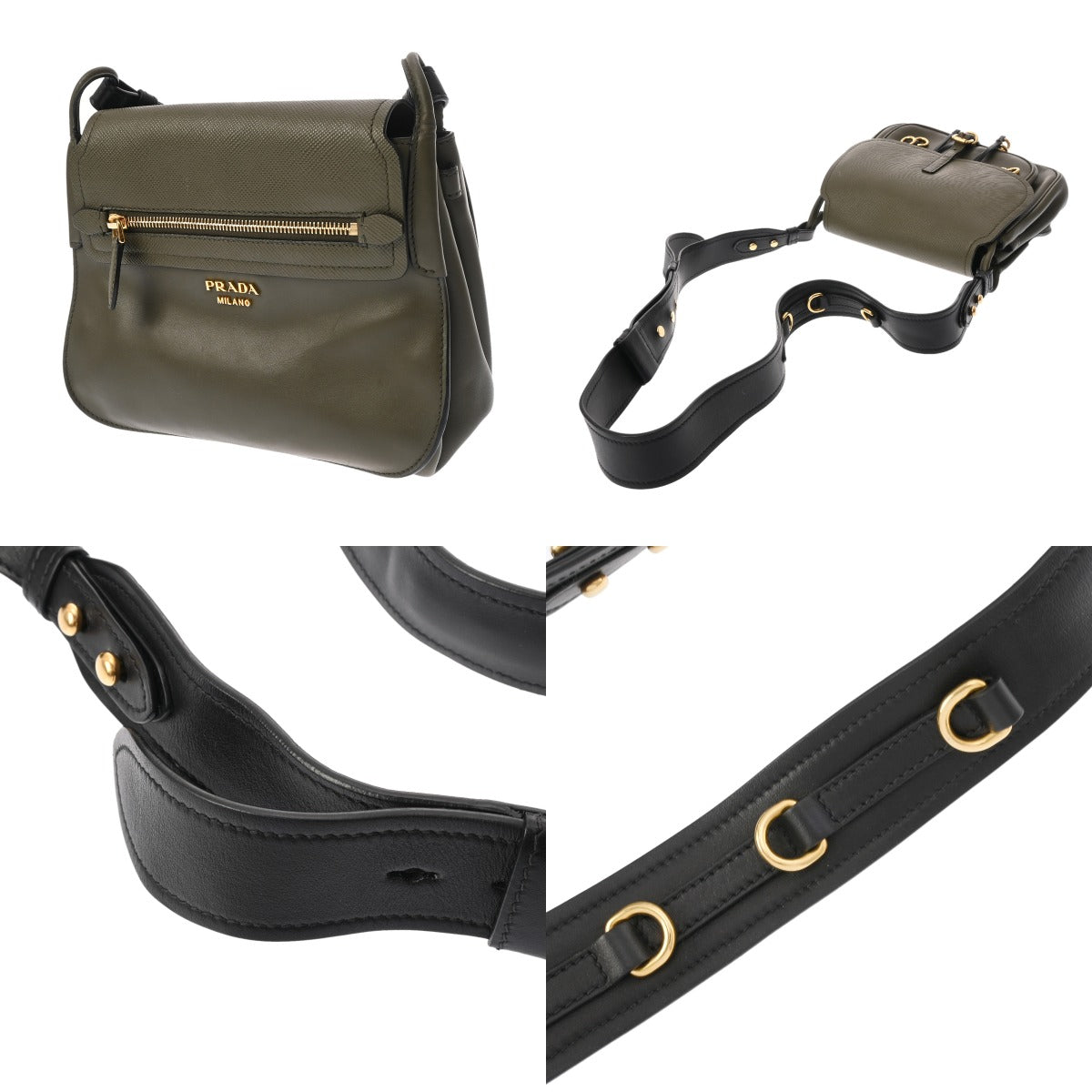 プラダ PRADA コルセール ショルダーバッグ バッグ レザー レディース ブラック系 1BD050 【中古】 PRADA - プラダ PRADA コルセール ショルダーバッグ バッグ レザー