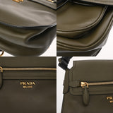 PRADA プラダ コルセール ショルダーバッグ カーキ/ブラック 1BD050 レディース レザー ショルダーバッグ ABランク 中古 銀蔵