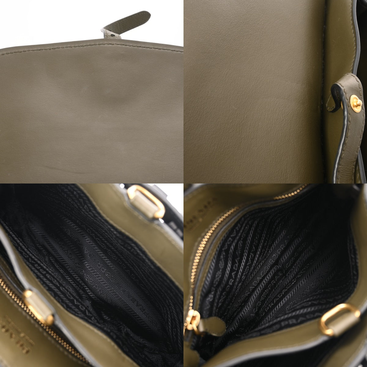 PRADA プラダ コルセール ショルダーバッグ カーキ/ブラック 1BD050