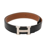 HERMES エルメス Hベルト サイズ85 黒/ゴールド □G刻印(2003年頃) メンズ ボックスカーフ トゴ ベルト Bランク 中古 銀蔵