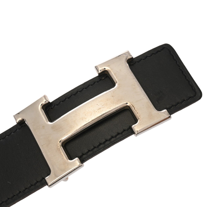 HERMES エルメス Hベルト サイズ85 黒/ゴールド □G刻印(2003年頃) メンズ ボックスカーフ トゴ ベルト Bランク 中古 銀蔵