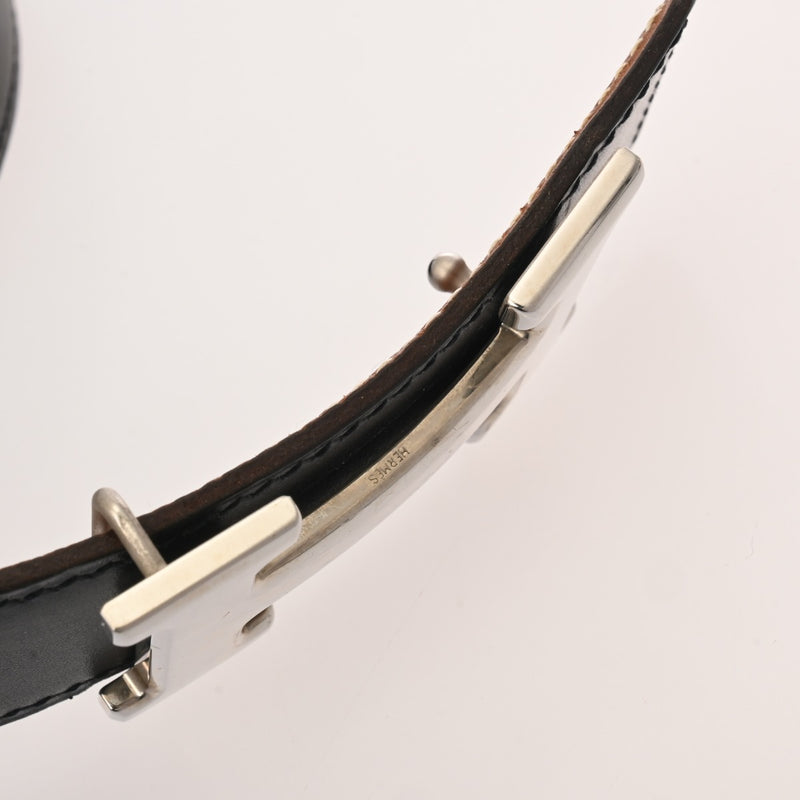 HERMES エルメス Hベルト サイズ85 黒/ゴールド □G刻印(2003年頃) メンズ ボックスカーフ トゴ ベルト Bランク 中古 銀蔵