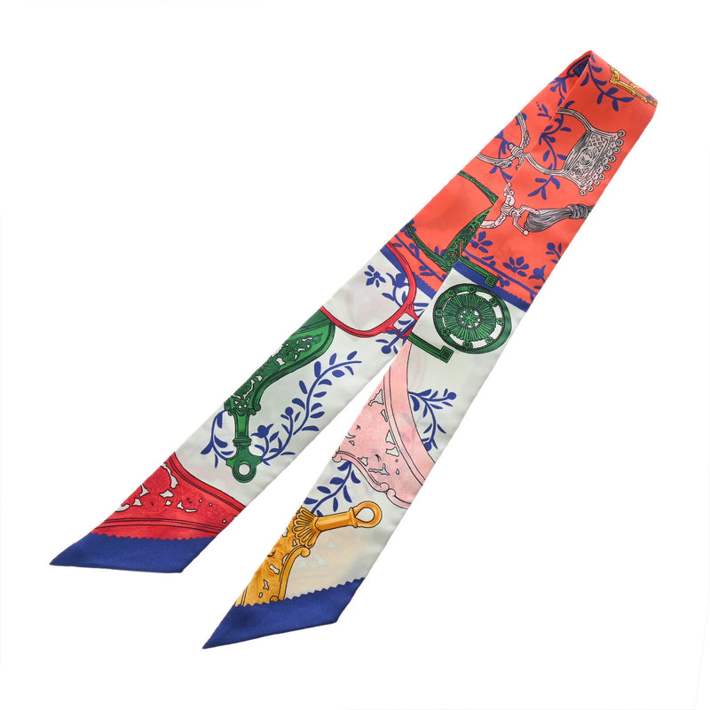 HERMES エルメス ツイリー WOW SH BLEU マルチカラー レディース シルク100％ スカーフ 新同 中古 銀蔵