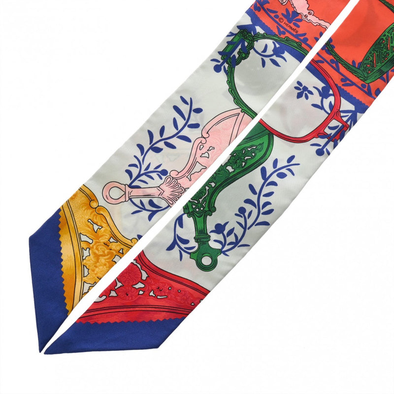 HERMES エルメス ツイリー WOW SH BLEU マルチカラー レディース シルク100％ スカーフ 新同 中古 銀蔵