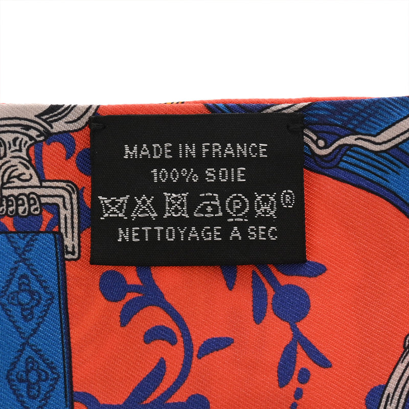 HERMES エルメス ツイリー WOW SH BLEU マルチカラー レディース シルク100％ スカーフ 新同 中古 銀蔵