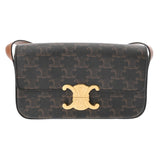 CELINE セリーヌ トリオンフ ロゴショルダー タン 188423 レディース PVC ショルダーバッグ ABランク 中古 銀蔵