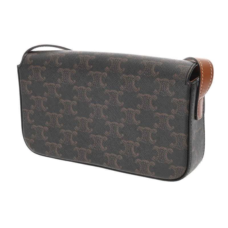 CELINE セリーヌ トリオンフ ロゴショルダー タン 188423 レディース PVC ショルダーバッグ ABランク 中古 銀蔵