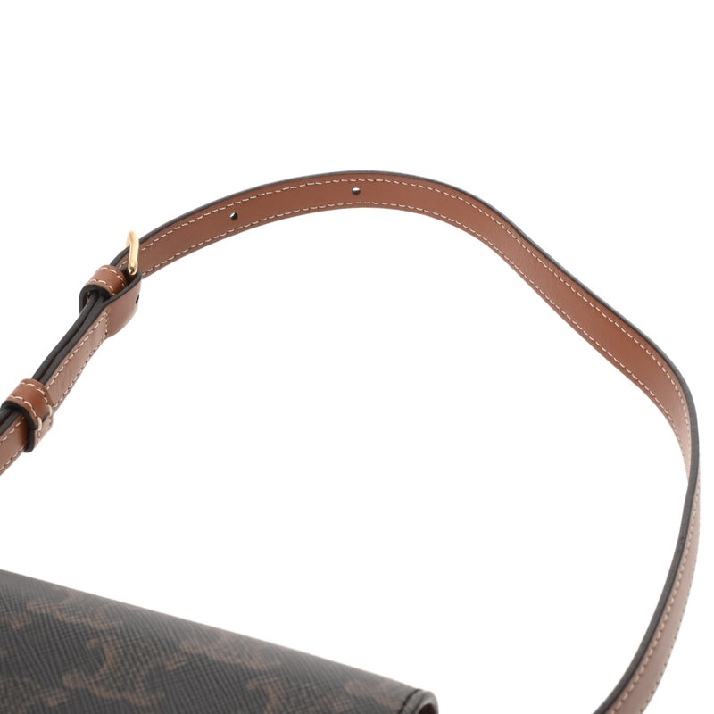 CELINE セリーヌ トリオンフ ロゴショルダー タン 188423 レディース PVC ショルダーバッグ ABランク 中古 銀蔵