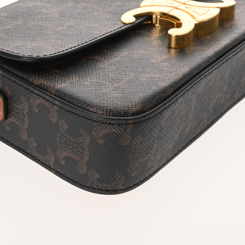 CELINE セリーヌ トリオンフ ロゴショルダー タン 188423 レディース PVC ショルダーバッグ ABランク 中古 銀蔵