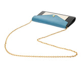 CELINE セリーヌ チェーンウォレット 黒/白/青 レディース レザー ショルダーバッグ Aランク 中古 銀蔵