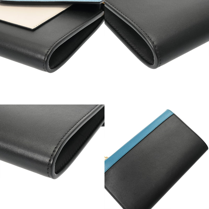 CELINE セリーヌ チェーンウォレット 黒/白/青 レディース レザー ショルダーバッグ Aランク 中古 銀蔵