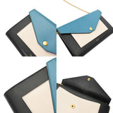 CELINE セリーヌ チェーンウォレット 黒/白/青 レディース レザー ショルダーバッグ Aランク 中古 銀蔵