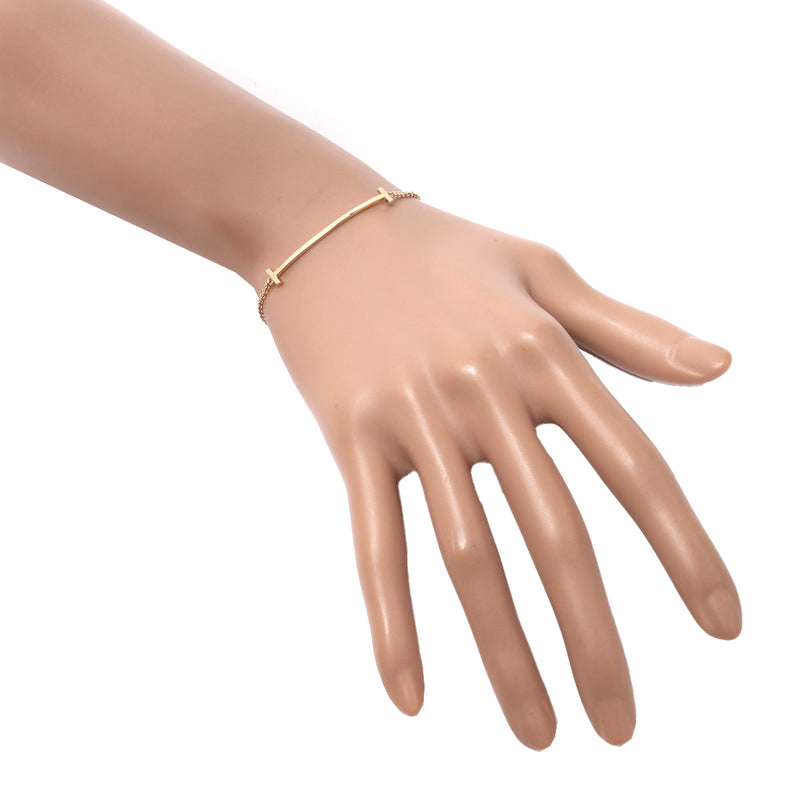 TIFFANY&Co. ティファニー Tスマイル ミディアム レディース K18イエローゴールド YG ブレスレット Aランク 中古 銀蔵