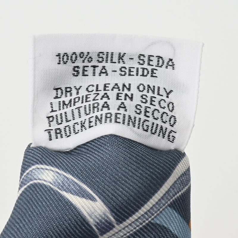 HERMES エルメス ツイリー DO RE BOUCLES ブルー レディース シルク100％ スカーフ Aランク 中古 銀蔵