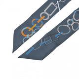 HERMES エルメス ツイリー DO RE BOUCLES ブルー レディース シルク100％ スカーフ Aランク 中古 銀蔵