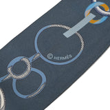 HERMES エルメス ツイリー DO RE BOUCLES ブルー レディース シルク100％ スカーフ Aランク 中古 銀蔵