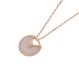 CARTIER カルティエ アミュレット ドゥ XS ピンクオパール 1Pダイヤ レディース K18ピンクゴールド PG ネックレス Aランク 中古 銀蔵