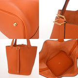 HERMES エルメス ピコタン ロック MM オレンジ U刻印(2022年頃) レディース トリヨン ハンドバッグ Aランク 中古 銀蔵