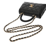 CHANEL シャネル マトラッセ ココハンドル ミニ ブラック レディース キャビアスキン ショルダーバッグ 新同 中古 銀蔵