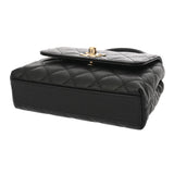 CHANEL シャネル マトラッセ ココハンドル ミニ ブラック レディース キャビアスキン ショルダーバッグ 新同 中古 銀蔵