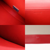 CELINE セリーヌ フレーム ショルダーバッグ ミディアム レッド/グレー レディース レザー ショルダーバッグ ABランク 中古 銀蔵