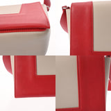CELINE セリーヌ フレーム ショルダーバッグ ミディアム レッド/グレー レディース レザー ショルダーバッグ ABランク 中古 銀蔵