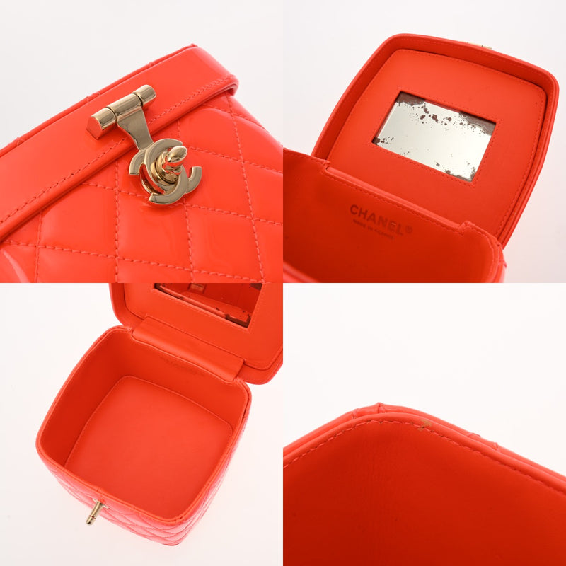CHANEL シャネル マトラッセ バニティバッグ オレンジ レディース