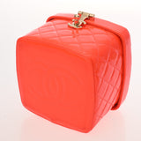 CHANEL シャネル マトラッセ バニティバッグ オレンジ レディース エナメル バニティバッグ Bランク 中古 銀蔵