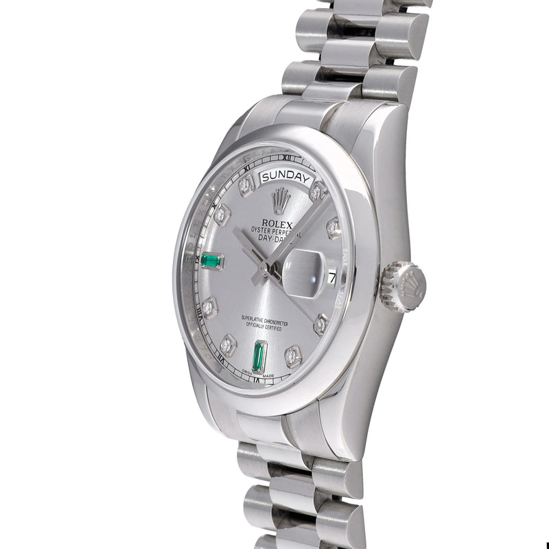 ロレックス デイデイト 118206A R番(1987年頃製造) シルバー/ダイヤモンド メンズ 腕時計 自動巻き 中古 銀蔵