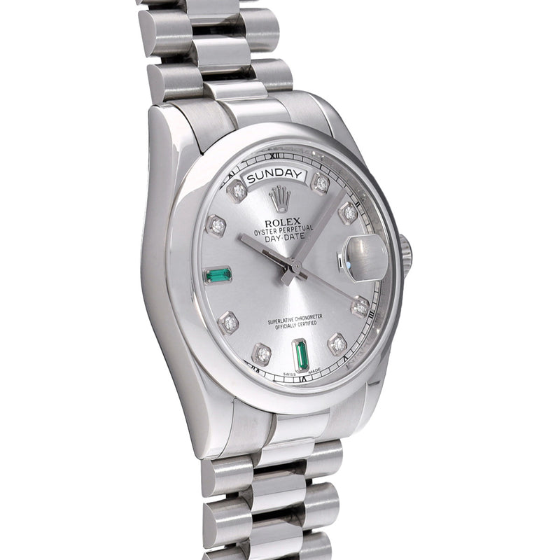 ロレックス デイデイト 118206A R番(1987年頃製造) シルバー/ダイヤモンド メンズ 腕時計 自動巻き 中古 銀蔵