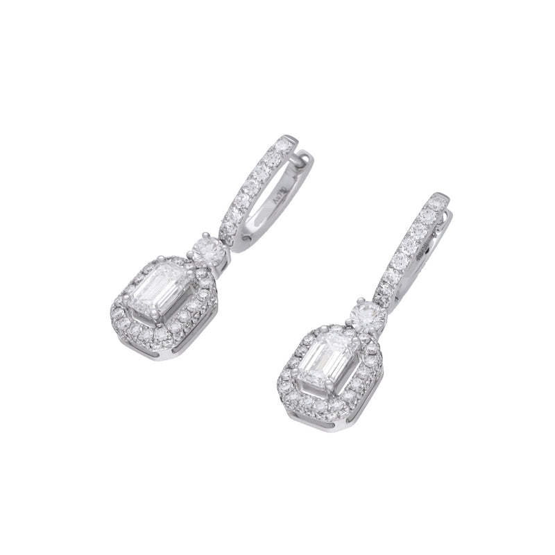 GRAFF グラフ ダイヤ 0.50ct E-VS2 ダイヤ 0.50ct E-VS2 ピアス レディース K18ホワイトゴールド WG ピアス Aランク 中古 銀蔵