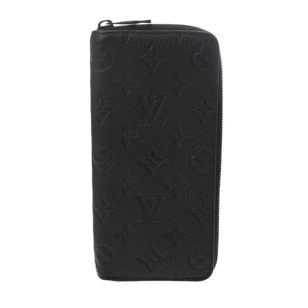 LOUIS VUITTON ルイヴィトン モノグラムアンプラント ジッピーウォレット ヴェルティカル ロゴ入り ノワール M69047 メンズ レザー 長財布 ABランク 中古 銀蔵