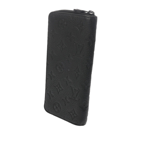 LOUIS VUITTON ルイヴィトン モノグラムアンプラント ジッピーウォレット ヴェルティカル ロゴ入り ノワール M69047 メンズ レザー 長財布 ABランク 中古 銀蔵