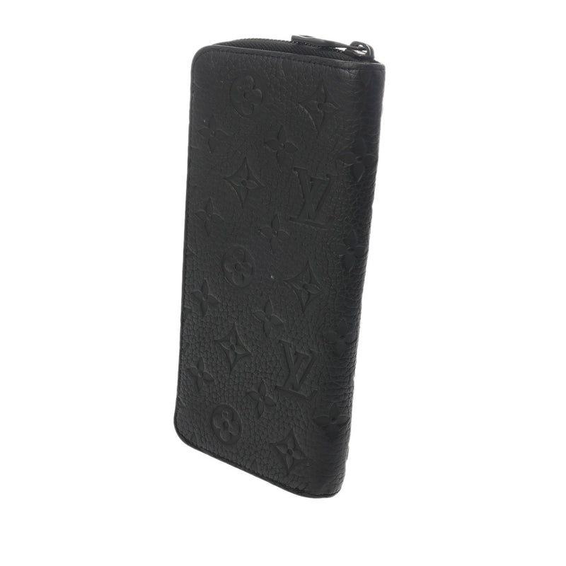 LOUIS VUITTON ルイヴィトン モノグラムアンプラント ジッピーウォレット ヴェルティカル ロゴ入り ノワール M69047 メンズ レザー 長財布 ABランク 中古 銀蔵