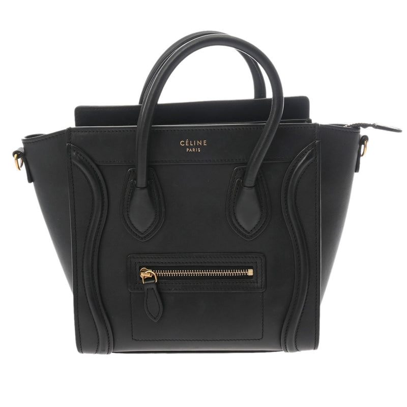 CELINE セリーヌ ラゲージ ナノショッパー ブラック 168243 レディース レザー ハンドバッグ ABランク 中古 銀蔵