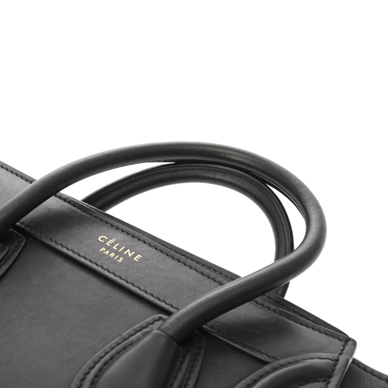 CELINE セリーヌ ラゲージ ナノショッパー ブラック 168243 レディース レザー ハンドバッグ ABランク 中古 銀蔵