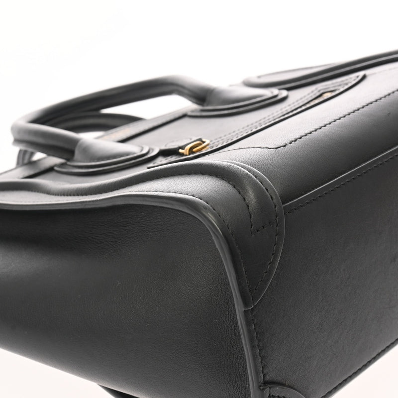 CELINE セリーヌ ラゲージ ナノショッパー ブラック 168243 レディース レザー ハンドバッグ ABランク 中古 銀蔵