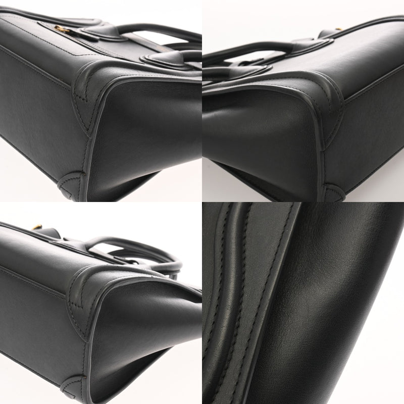 CELINE セリーヌ ラゲージ ナノショッパー ブラック 168243 レディース レザー ハンドバッグ ABランク 中古 銀蔵