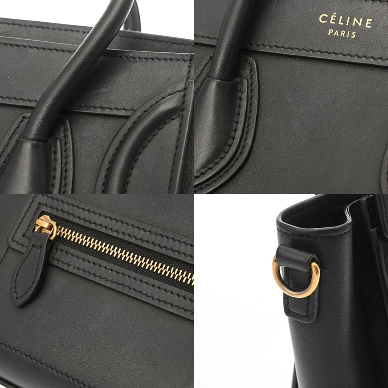 CELINE セリーヌ ラゲージ ナノショッパー ブラック 168243 レディース レザー ハンドバッグ ABランク 中古 銀蔵