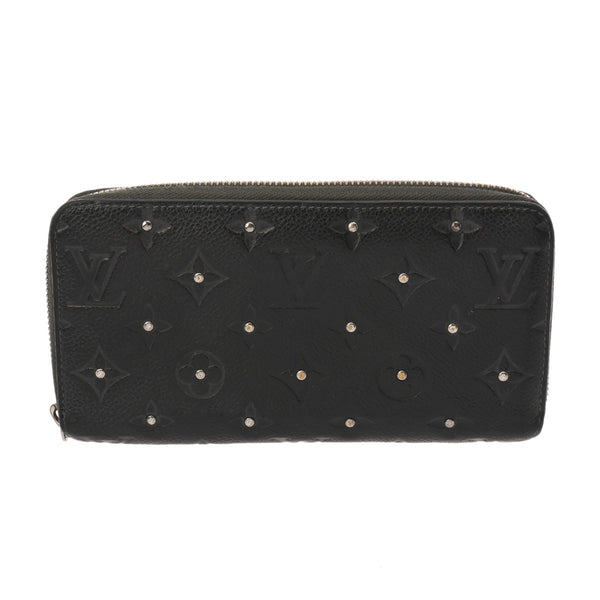 LOUIS VUITTON ルイヴィトン モノグラムアンプラント ジッピーウォレット スタッズ プラティーヌ M61442 ユニセックス レザー 長財布 Bランク 中古 銀蔵