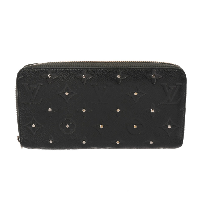 LOUIS VUITTON ルイヴィトン モノグラムアンプラント ジッピーウォレット スタッズ プラティーヌ M61442 ユニセックス レザー 長財布 Bランク 中古 銀蔵