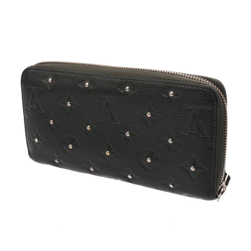 LOUIS VUITTON ルイヴィトン モノグラムアンプラント ジッピーウォレット スタッズ プラティーヌ M61442 ユニセックス レザー 長財布 Bランク 中古 銀蔵