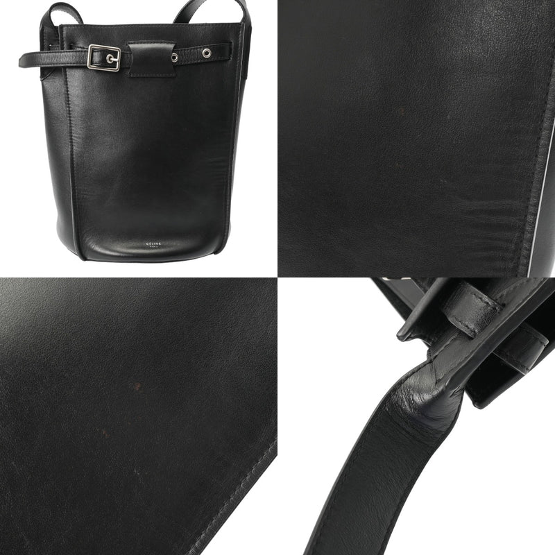 CELINE セリーヌ ビッグバケット ブラック レディース レザー ショルダーバッグ ABランク 中古 銀蔵