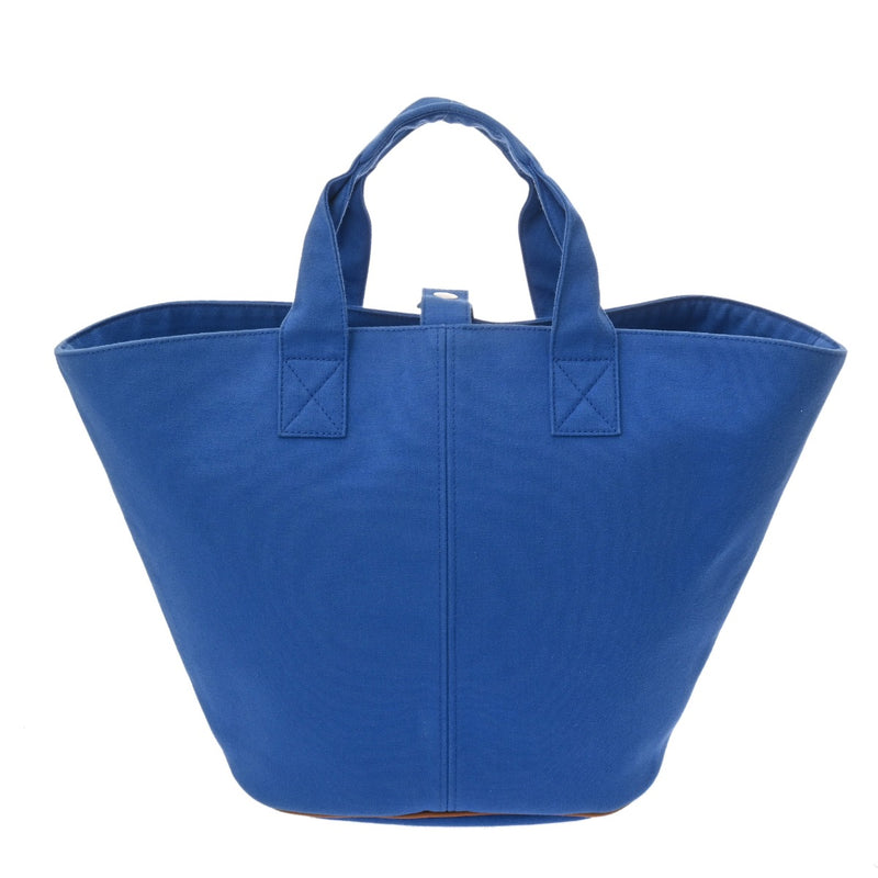 HERMES エルメス パニエドプラージュ PM ブルー レディース キャンバス 