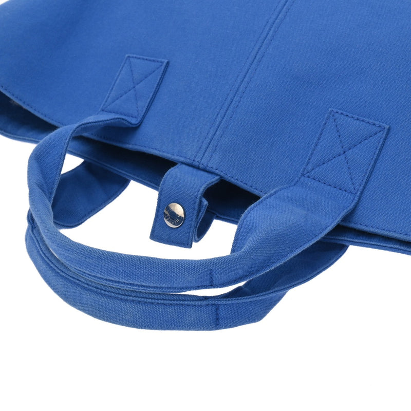 HERMES エルメス パニエドプラージュ PM ブルー レディース キャンバス