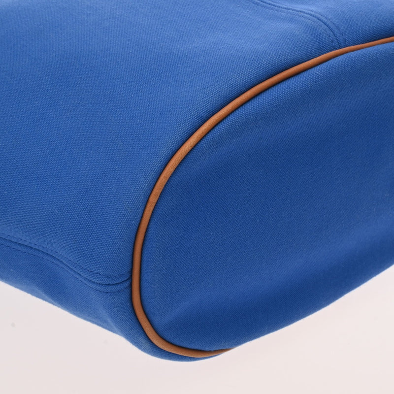 HERMES エルメス パニエドプラージュ PM ブルー レディース キャンバス